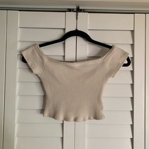 Urban Outfitters off the shoulder ribbed crop top